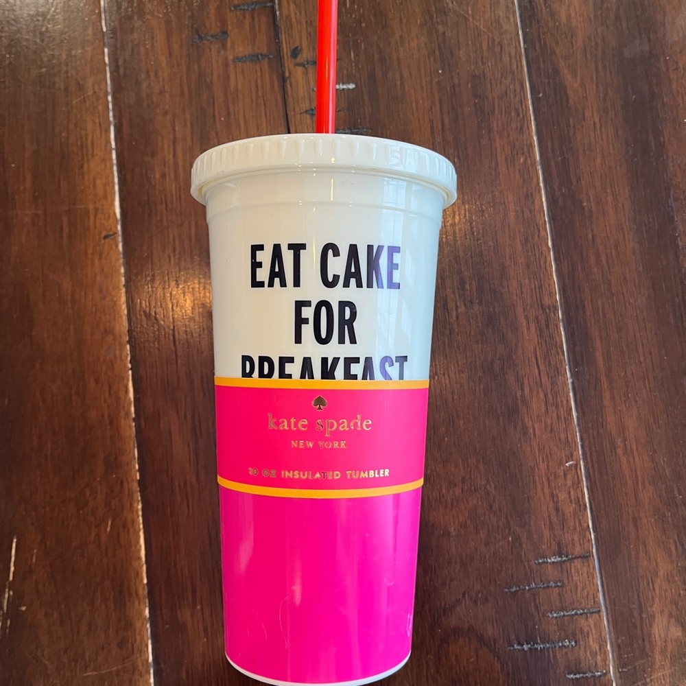 Kate Spade Pink and White Insulated Tumbler